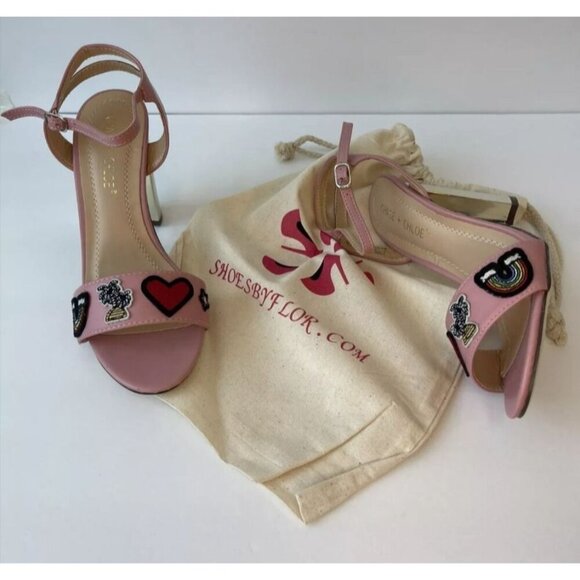 CHASE+CHLOE / Frank-1 / Pink / Strappy / Sandals With Embroidered Heart & Rainbo - Picture 7 of 8